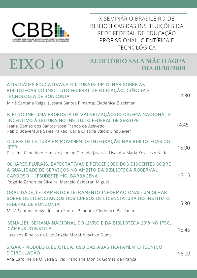 Conheça os trabalhos aprovados no XXVIII CBBD / X SBBI