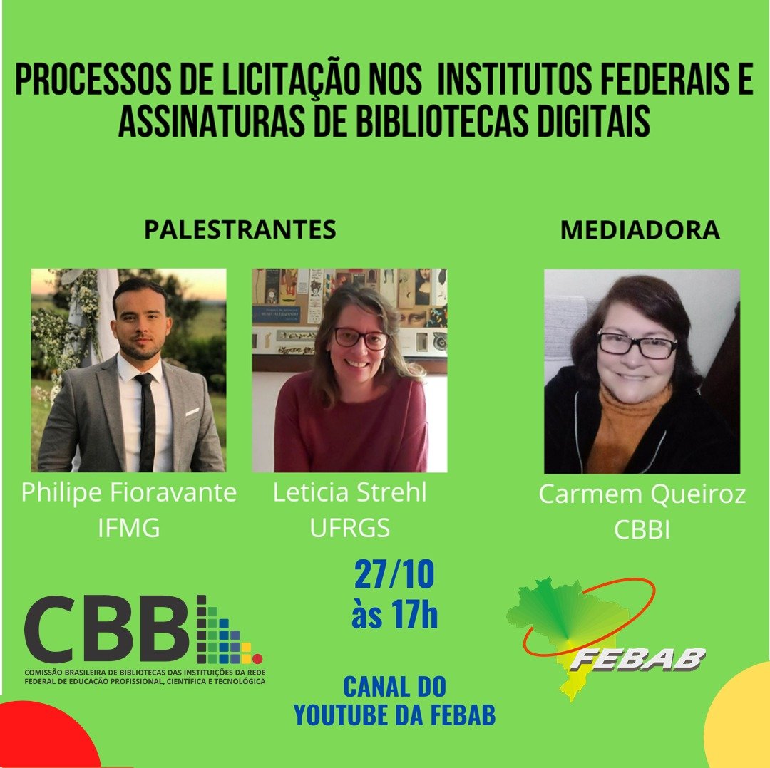 Live: Processos de Licitação nos Institutos Federais e assinaturas de bibliotecas digitais
